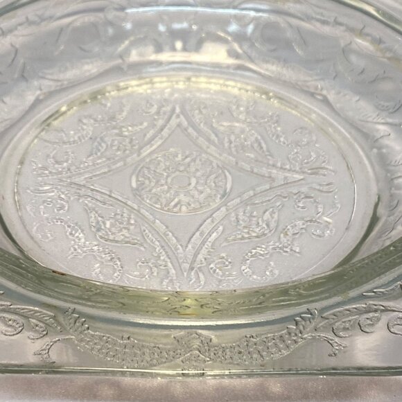 Vintage Federal Depression Glass Clear Madrid Square Soup Bowl 1930's 7 inches - Picture 5 of 11